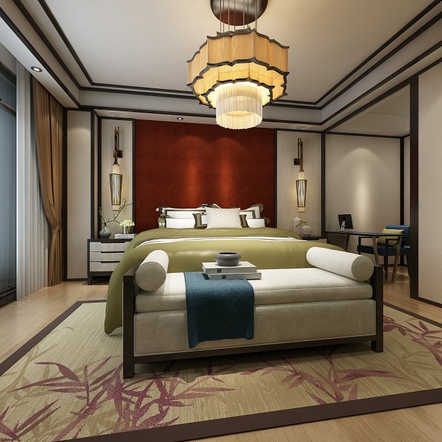 bedroom hotel suites designed a complete 24 3D 모델 .c4d .max .obj .3ds .fbx .stl .blend 