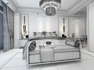 bedroom hotel suites designed a complete 24 3D 모델