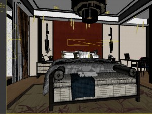 bedroom hotel suites designed a complete 24 3D 모델