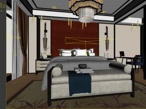 bedroom hotel suites designed a complete 24 3D 모델