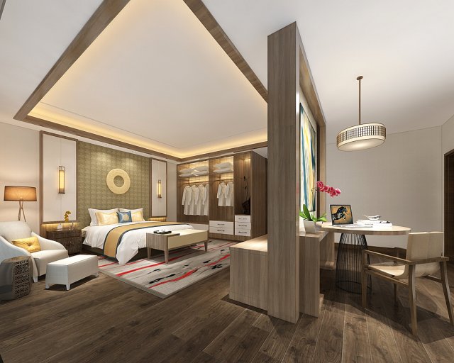 bedroom hotel suites designed a complete 28 3Dモデル .c4d .max .obj .3ds .fbx .stl .blend 