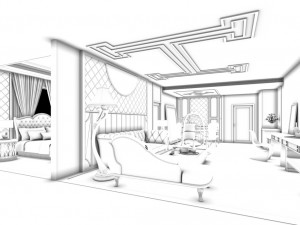 bedroom hotel suites designed a complete 33 3D Model