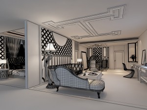bedroom hotel suites designed a complete 33 3D Model