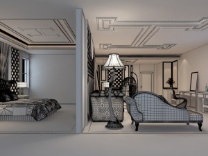 bedroom hotel suites designed a complete 33 3D Model