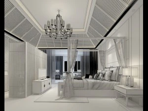 bedroom hotel suites designed a complete 38 3D Model