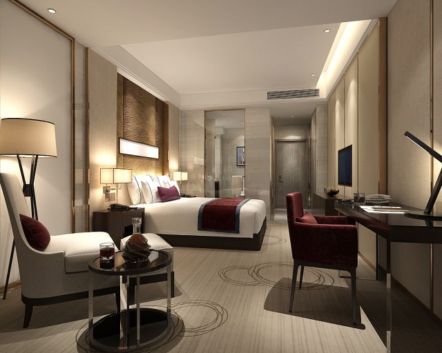 bedroom hotel suites designed a complete 40 3D 모델 .c4d .max .obj .3ds .fbx .stl .blend 