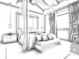 bedroom hotel suites designed a complete 41 3D Model