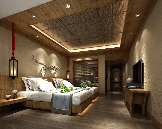 bedroom hotel suites designed a complete 44 Modelo 3D .c4d .max .obj .3ds .fbx .stl .blend 