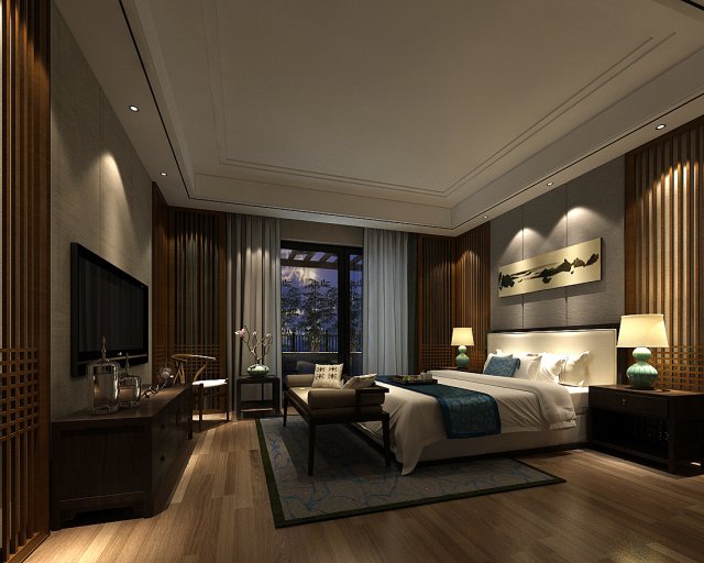 bedroom hotel suites designed a complete 46 Model 3D .c4d .max .obj .3ds .fbx .stl .blend 