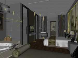 bedroom hotel suites designed a complete 47 3D Model