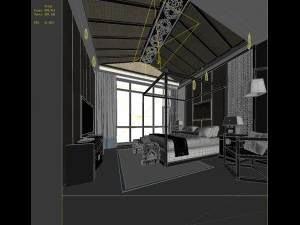 bedroom hotel suites designed a complete 50 3D Model