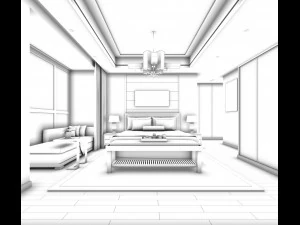 bedroom hotel suites designed a complete 53 3D Model