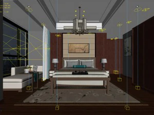 bedroom hotel suites designed a complete 53 3D Model
