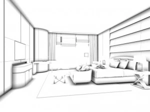 bedroom hotel suites designed a complete 56 3D Model