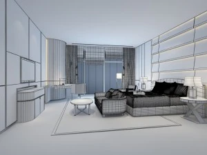 bedroom hotel suites designed a complete 56 3D Model