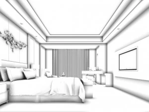 bedroom hotel suites designed a complete 58 3D Model