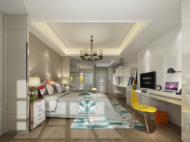 bedroom hotel suites designed a complete 61 3Dモデル .c4d .max .obj .3ds .fbx .stl .blend 