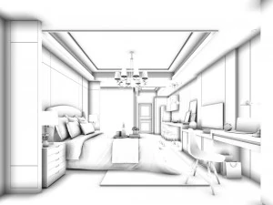 bedroom hotel suites designed a complete 61 3D Model