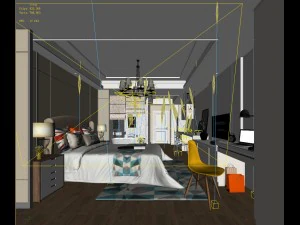 bedroom hotel suites designed a complete 61 3D Model