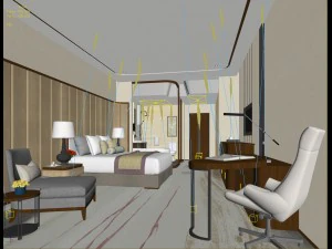 bedroom hotel suites designed a complete 63 3D Model