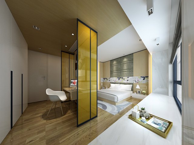 bedroom hotel suites designed a complete 64 3D Model .c4d .max .obj .3ds .fbx .stl .blend 