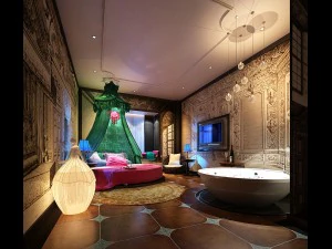 침실 호텔 스위트는 전체 72개를 디자인했습니다. 3D 모델