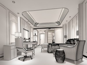 bedroom hotel suites designed a complete 74 3D Model