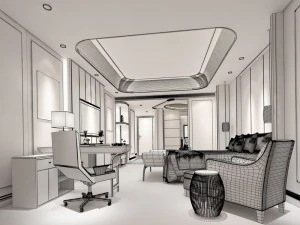 suites de hotel de un dormitorio dise&ntilde;adas en un completo 74 Modelo 3D