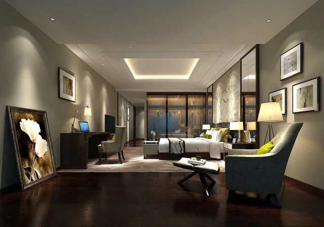 bedroom hotel suites designed a complete 76 3D Model .c4d .max .obj .3ds .fbx .stl .blend 