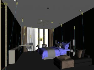 bedroom hotel suites designed a complete 77 3D Model