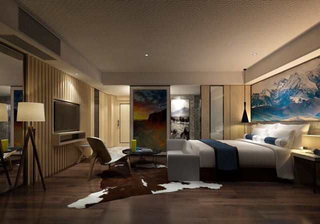 bedroom hotel suites designed a complete 80 3D Modell .c4d .max .obj .3ds .fbx .stl .blend 