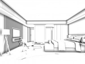 bedroom hotel suites designed a complete 80 3D Modell