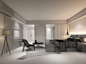 bedroom hotel suites designed a complete 80 3D Modell