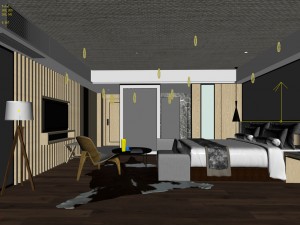 bedroom hotel suites designed a complete 80 3D Modell