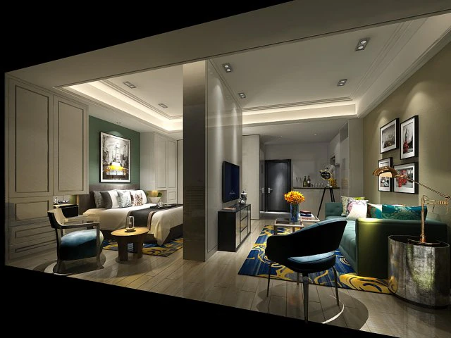 bedroom hotel suites designed a complete 86 3D Model .c4d .max .obj .3ds .fbx .stl .blend 