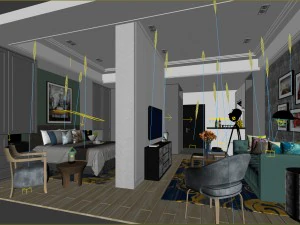 bedroom hotel suites designed a complete 86 3D Model