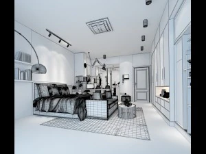 bedroom hotel suites designed a complete 88 3D Model