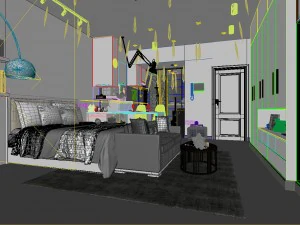 bedroom hotel suites designed a complete 88 3D Model