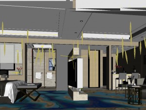 bedroom hotel suites designed a complete 89 3D Model