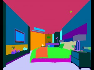 Спальные номера отеля спроектированы в стиле 90-х годов. 3D Модель