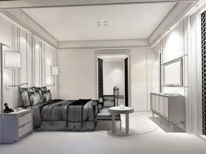 bedroom hotel suites designed a complete 92 3D Model