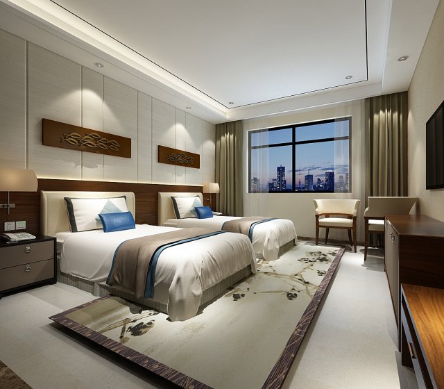 bedroom hotel suites designed a complete 96 3D Model .c4d .max .obj .3ds .fbx .stl .blend 