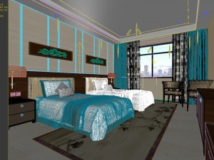 bedroom hotel suites designed a complete 96 3D Model