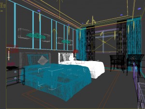 bedroom hotel suites designed a complete 96 3D Model