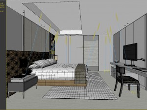 bedroom hotel suites designed a complete 98 3D मॉडल