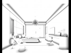 bedroom hotel suites designed a complete 100 3D Model
