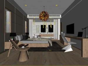 bedroom hotel suites designed a complete 100 3D Model