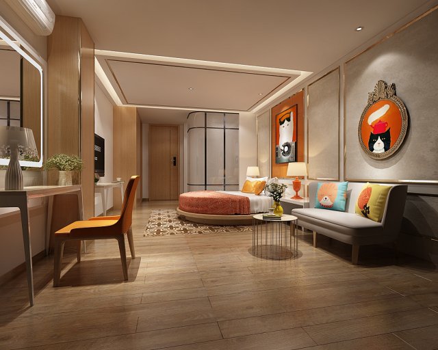 bedroom hotel suites designed a complete 101 3D Model .c4d .max .obj .3ds .fbx .stl .blend 