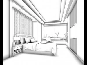 bedroom hotel suites designed a complete 102 3D Model