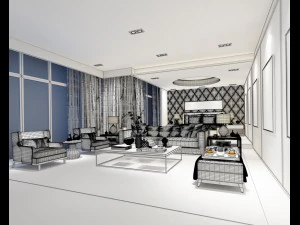 bedroom hotel suites designed a complete 104 3D Model